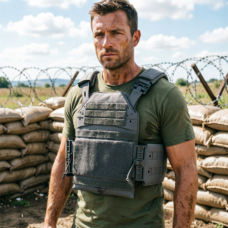 Quick Release Tactical Plate Carrier Vest - MOLLE Camouflage Body Armor Vest