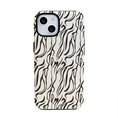 Black and White Zebra Stripe Protective Phone Case for iPhone 16 15 14 Pro Max