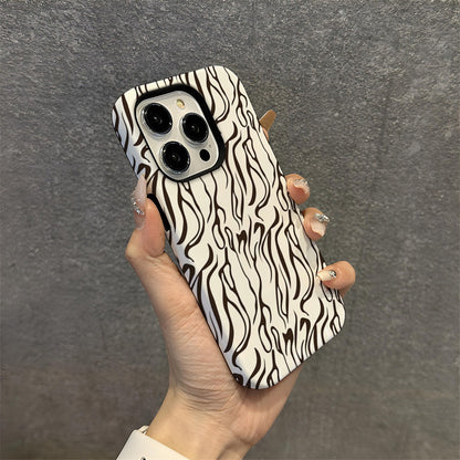 Black and White Zebra Stripe Protective Phone Case for iPhone 16 15 14 Pro Max