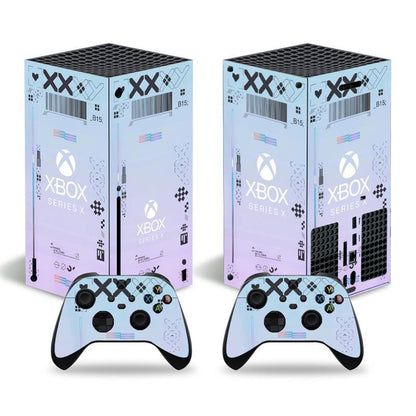 Futuristic Tech Vinyl Skin Decal Sticker Set for Xbox Series X Console & Controllers