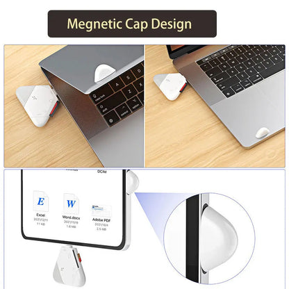 Multi-Function 3-in-1 SD/TF Card Reader Adapter - Universal Memory Card Reader for Phone, Tablet & Laptop