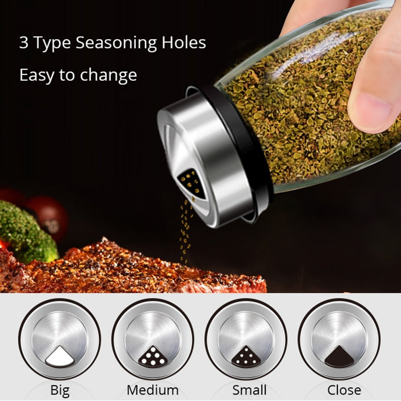 ASLESY Rotating Spice Rack Set with Cruet Condiment Seasoning Jars