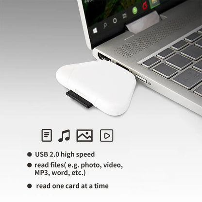 Multi-Function 3-in-1 SD/TF Card Reader Adapter - Universal Memory Card Reader for Phone, Tablet & Laptop