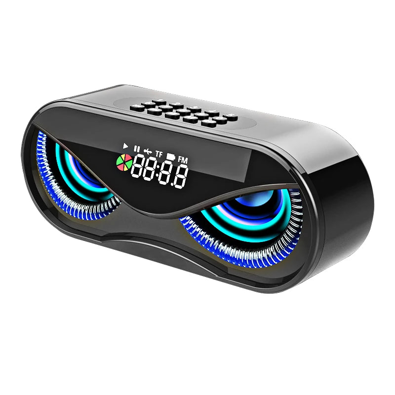 M6 Wireless Bluetooth Speaker - Owl Design LED Alarm Clock Speaker with TF Card Support