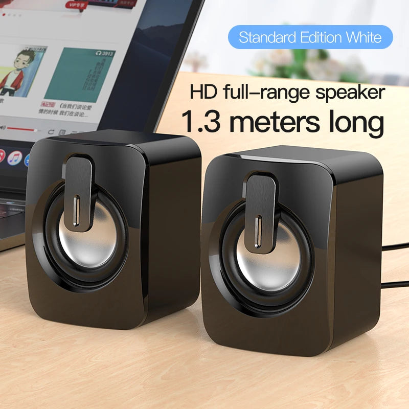 Mini USB Wired Computer Speakers - 3D Stereo Surround Sound Loudspeakers for PC & Laptop
