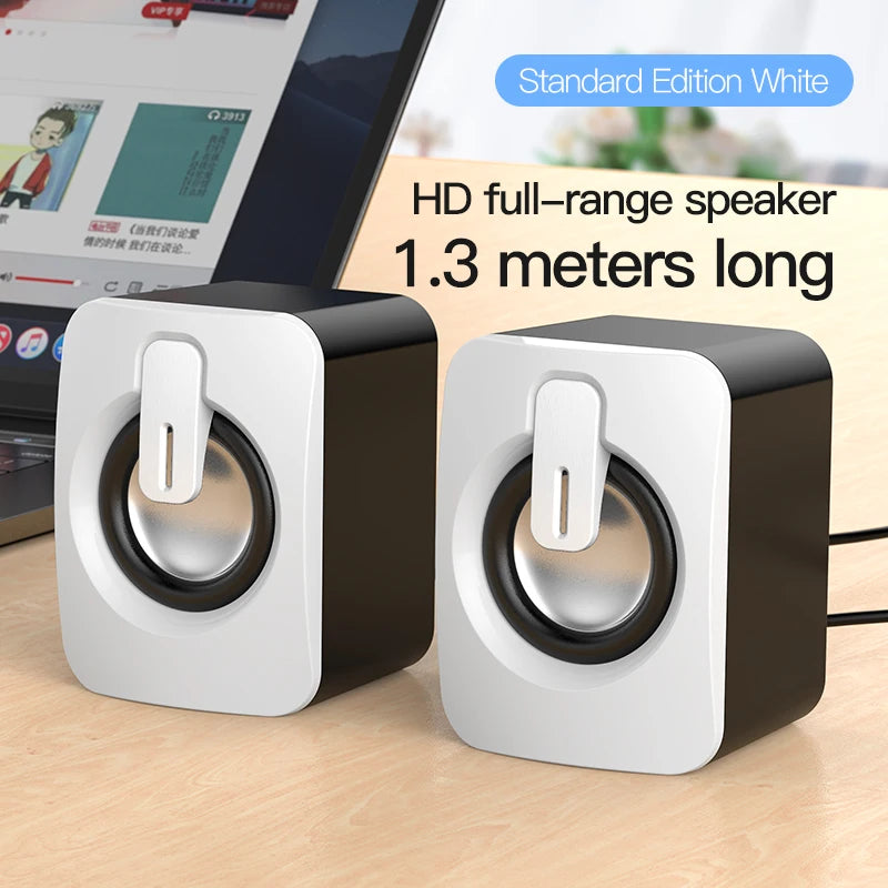Mini USB Wired Computer Speakers - 3D Stereo Surround Sound Loudspeakers for PC & Laptop