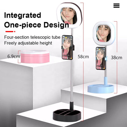 Universal USB Selfie Ring Light - Dimmable Video Lighting with Stand & Phone Holder for YouTube & Makeup Live