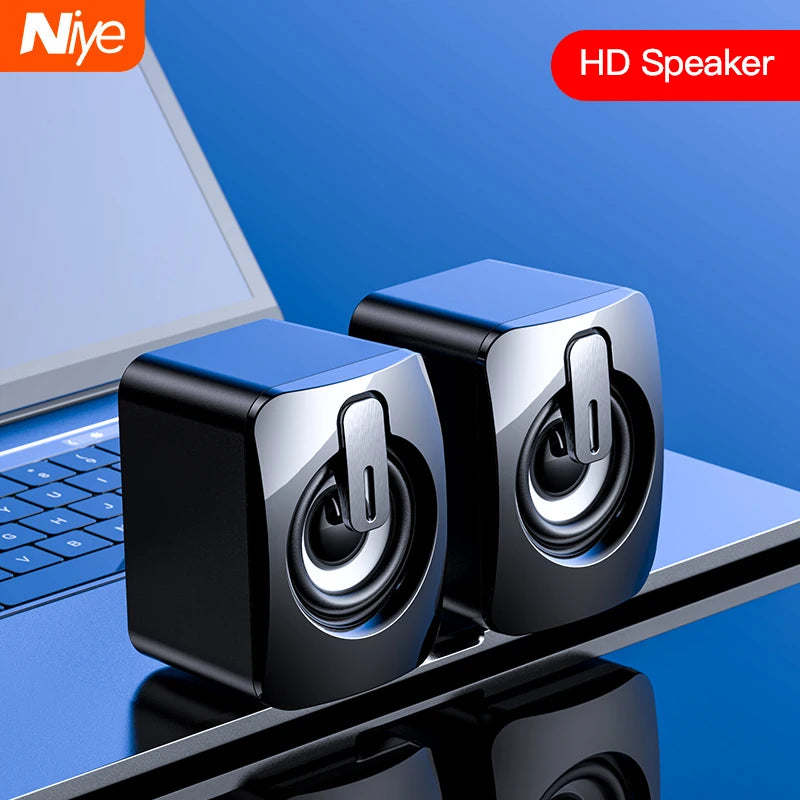 Mini USB Wired Computer Speakers - 3D Stereo Surround Sound Loudspeakers for PC & Laptop
