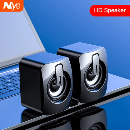 Mini USB Wired Computer Speakers - 3D Stereo Surround Sound Loudspeakers for PC & Laptop