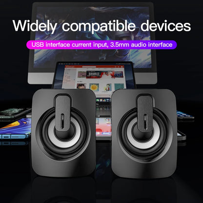Mini USB Wired Computer Speakers - 3D Stereo Surround Sound Loudspeakers for PC & Laptop