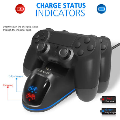 OIVO Fast PS4 Controller Charging Dock Station - Dual Charger Stand with Status Display Screen for PS4 / Slim / Pro