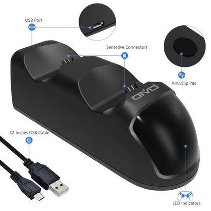 OIVO Fast PS4 Controller Charging Dock Station - Dual Charger Stand with Status Display Screen for PS4 / Slim / Pro