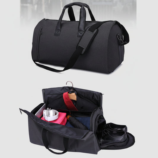 Convertible Travel Garment Duffel Bag - Large Capacity Suit Storage Tote with Shoe Compartment