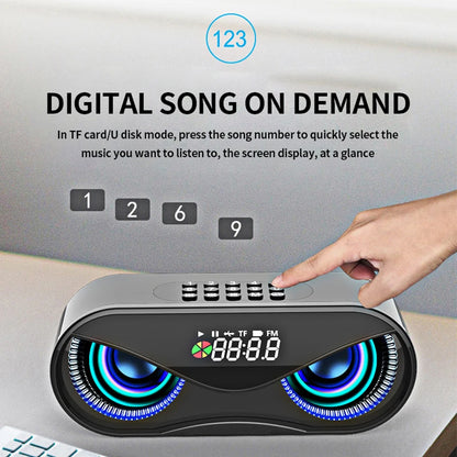 M6 Wireless Bluetooth Speaker - Owl Design LED Alarm Clock Speaker with TF Card Support