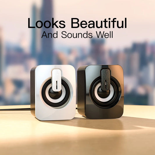 Mini USB Wired Computer Speakers - 3D Stereo Surround Sound Loudspeakers for PC & Laptop
