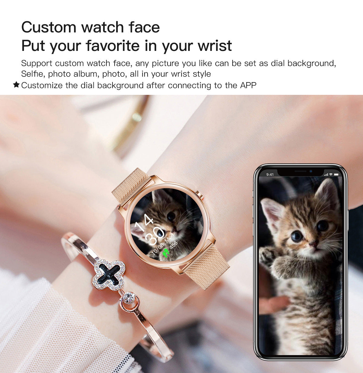 R18 Luxury Ladies Smart Watch - 1.09" Full Touch Ultra-Thin Screen