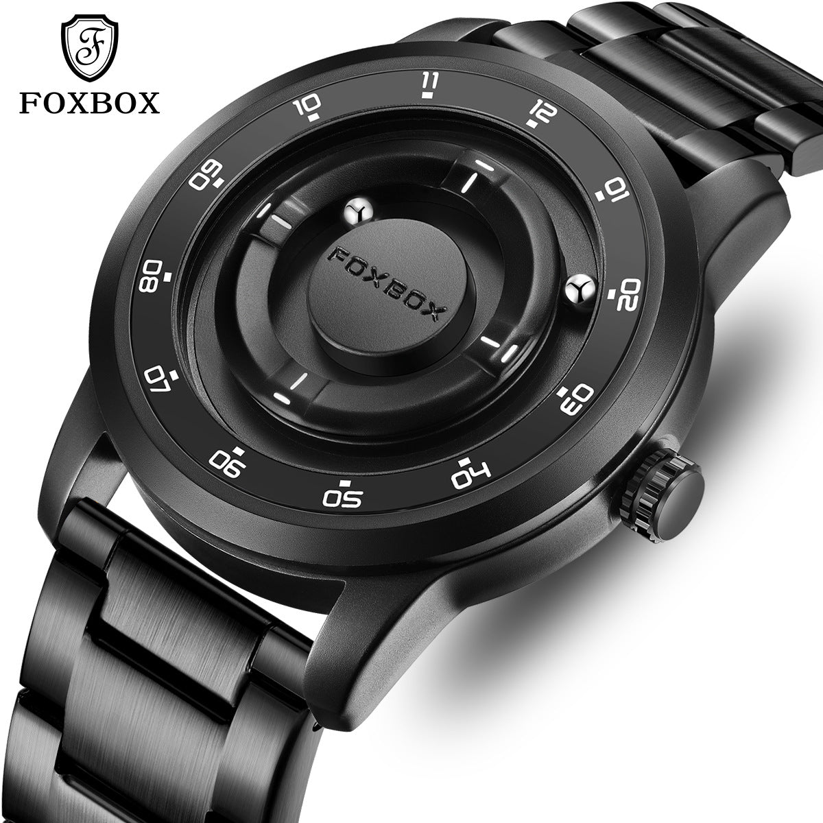 LIGE Unique Black Concept Watch Men's Multi-Function Water Resistant Metal Band