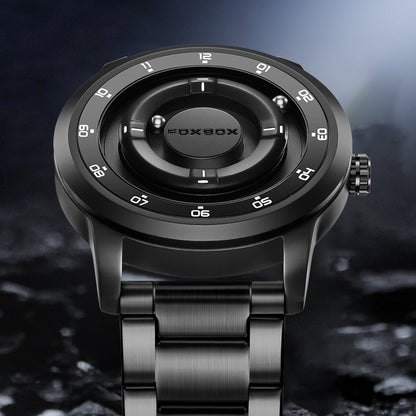 LIGE Unique Black Concept Watch Men's Multi-Function Water Resistant Metal Band
