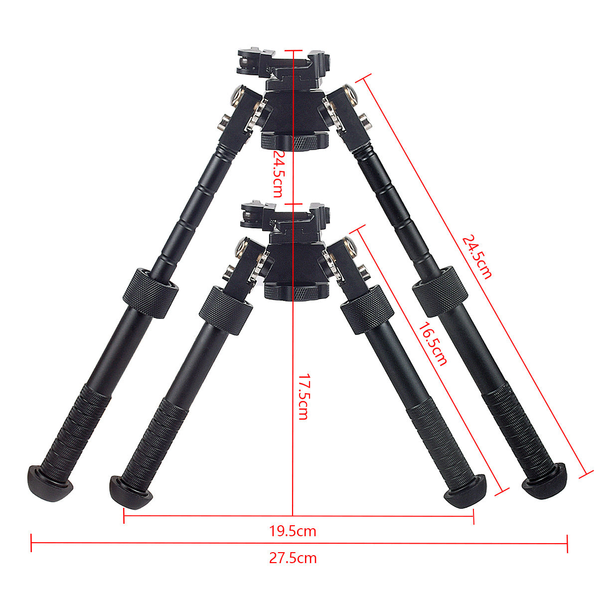 V8 Tactical Bipod - 360 Degree Rotating Retractable Swing Bipod