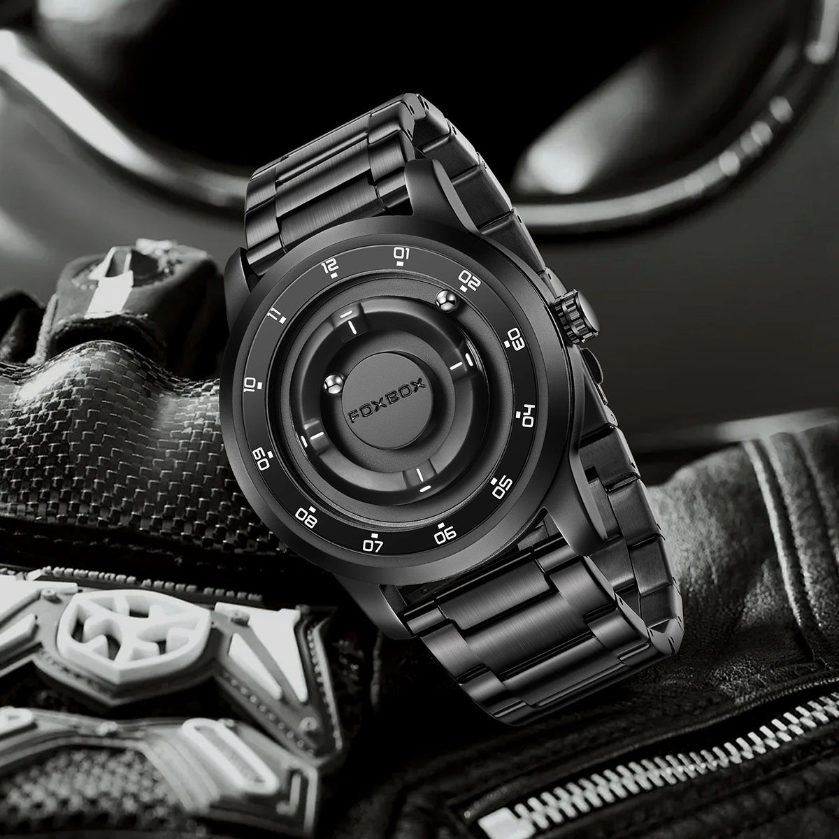 LIGE Unique Black Concept Watch Men's Multi-Function Water Resistant Metal Band
