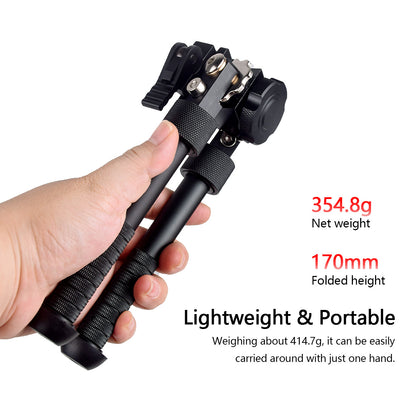 V8 Tactical Bipod - 360 Degree Rotating Retractable Swing Bipod