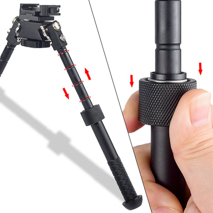 V8 Tactical Bipod - 360 Degree Rotating Retractable Swing Bipod
