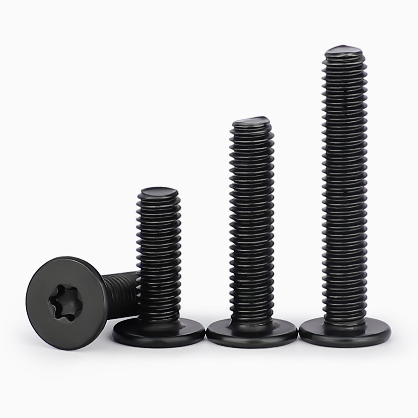 Black 304 Stainless Steel Torx Flat Head Screws - Ultra Thin Head Bolts (M2-M6)