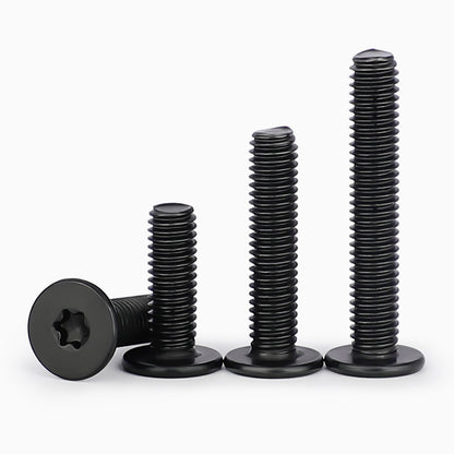 Black 304 Stainless Steel Torx Flat Head Screws - Ultra Thin Head Bolts (M2-M6)