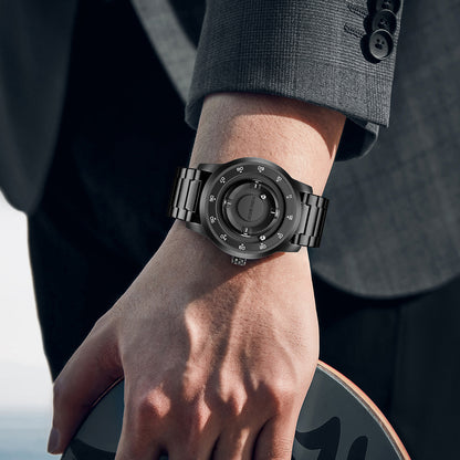 LIGE Unique Black Concept Watch Men's Multi-Function Water Resistant Metal Band