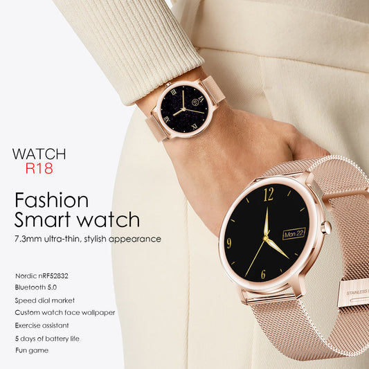 R18 Luxury Ladies Smart Watch - 1.09" Full Touch Ultra-Thin Screen